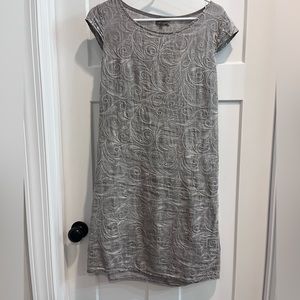 Lina Tomei Linen Cap Sleeve Embroidered Midi A Line Dress Wms Size medium